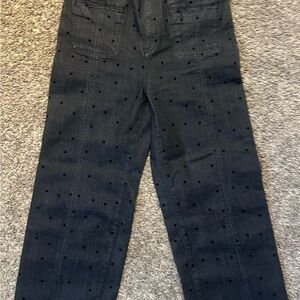 Anthropologie Black Straight Jeans with Unique Style